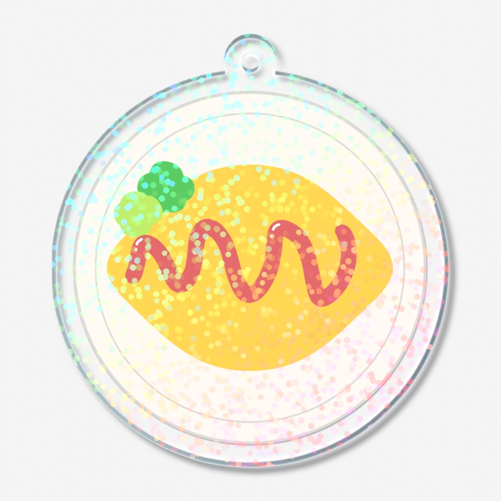 オムライスのホログラムアクリルキーホルダー