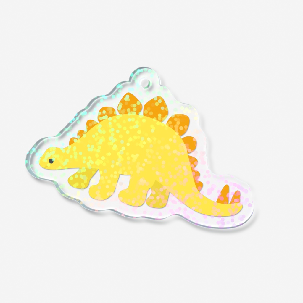 ステゴサウルスのホログラムアクリルキーホルダー