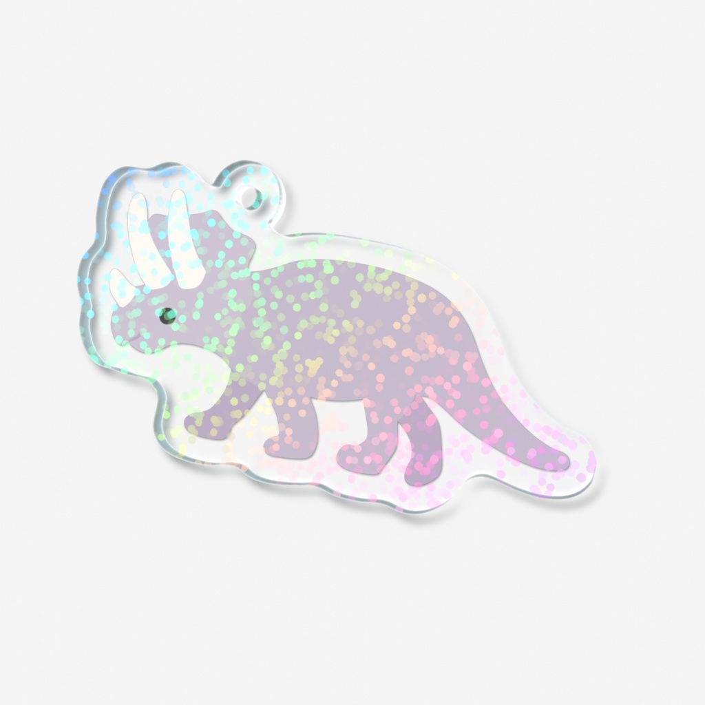 トリケラトプスのホログラムアクリルキーホルダー