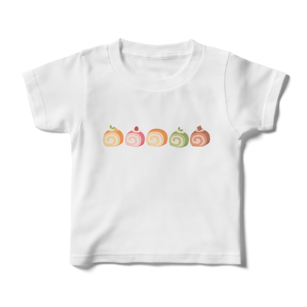 ロールケーキのキッズTシャツ