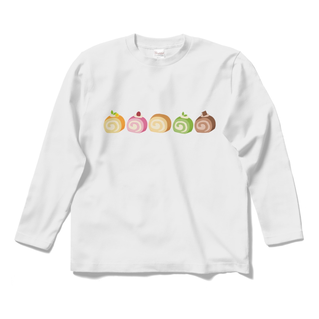 ロールケーキのロングスリーブTシャツ