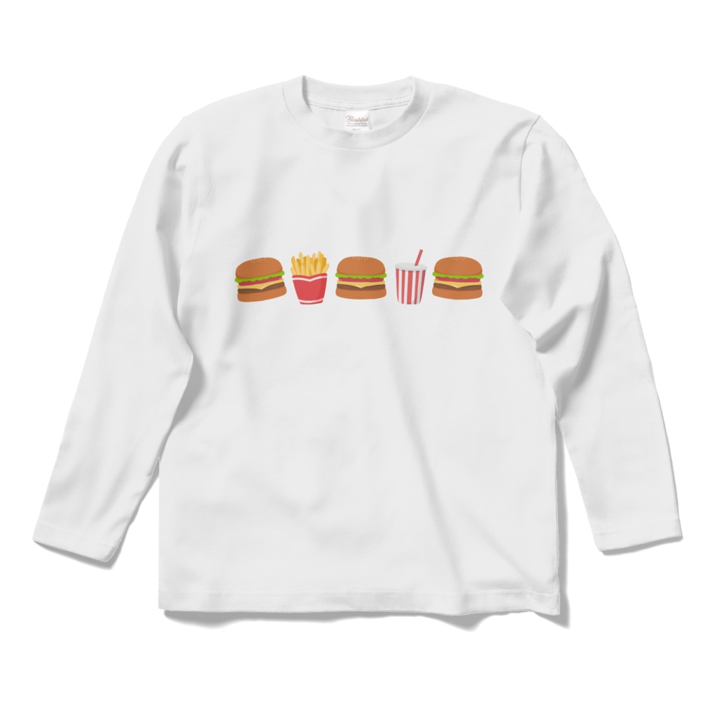 ハンバーガーのロングスリーブTシャツ