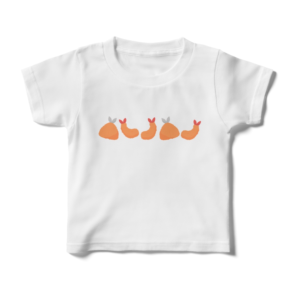 アジフライとエビフライのキッズTシャツ