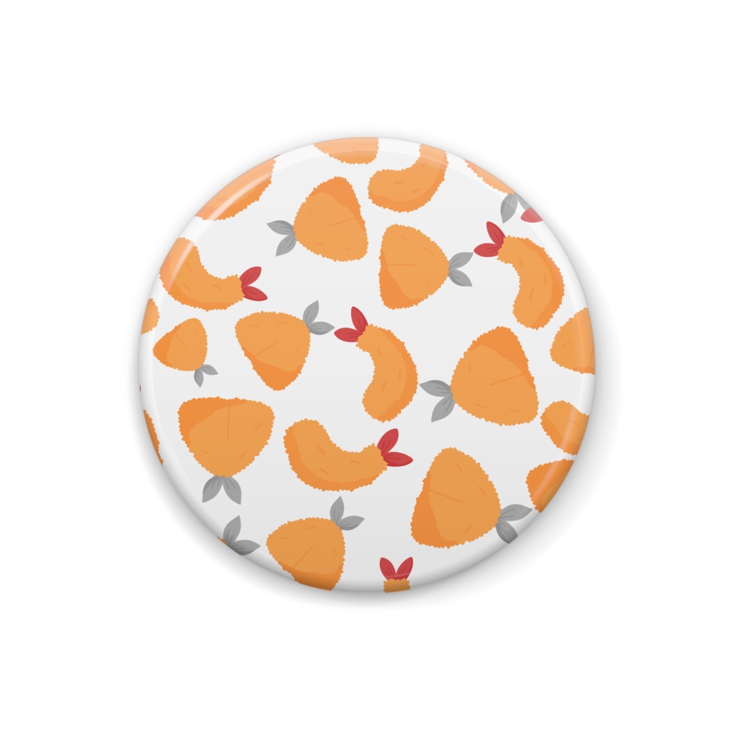 アジフライとエビフライの缶バッジ