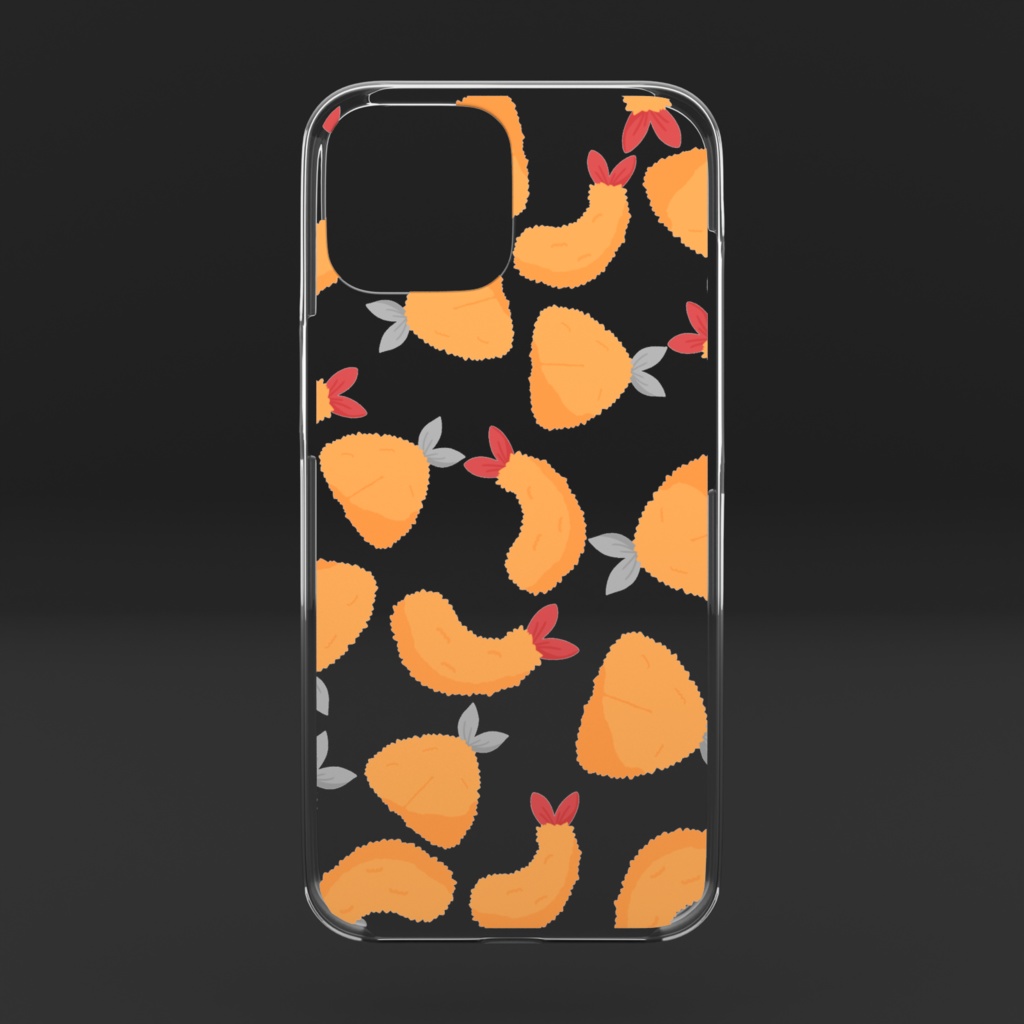 アジフライとエビフライのクリアiPhoneケース