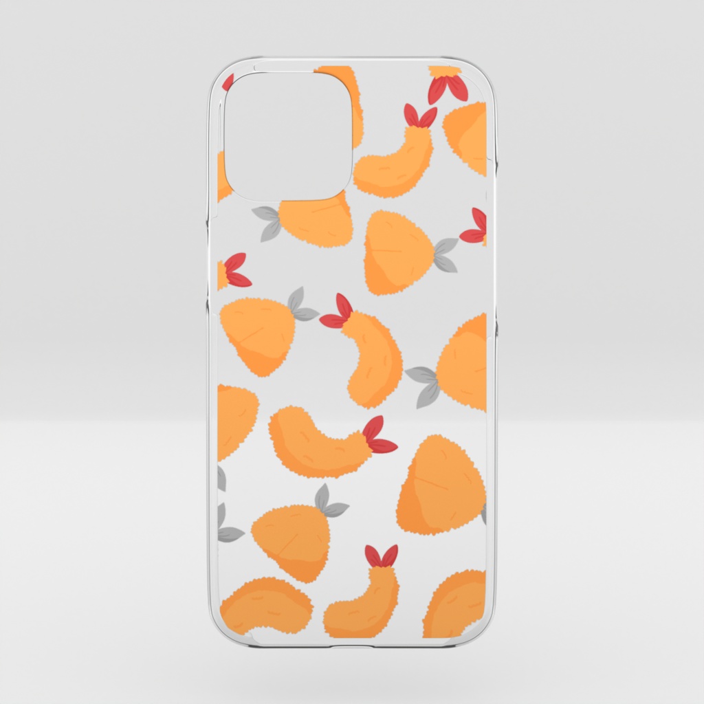 アジフライとエビフライのクリアiPhoneケース