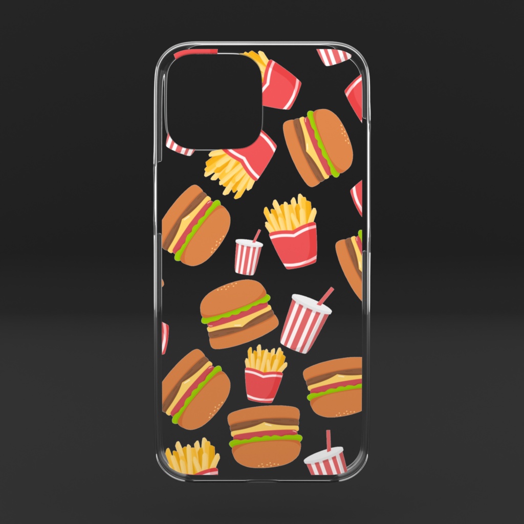 ハンバーガーのクリアiPhoneケース