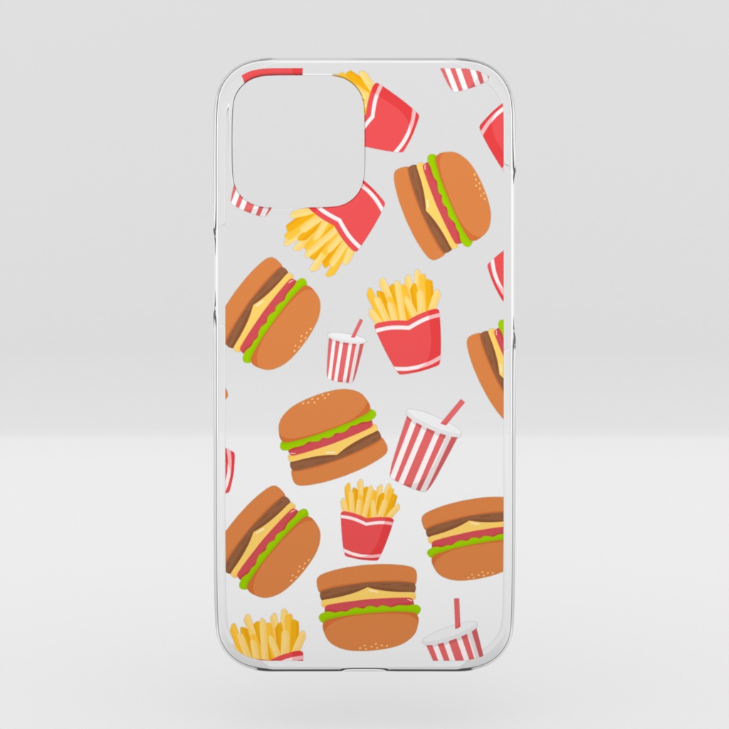 ハンバーガーのクリアiPhoneケース