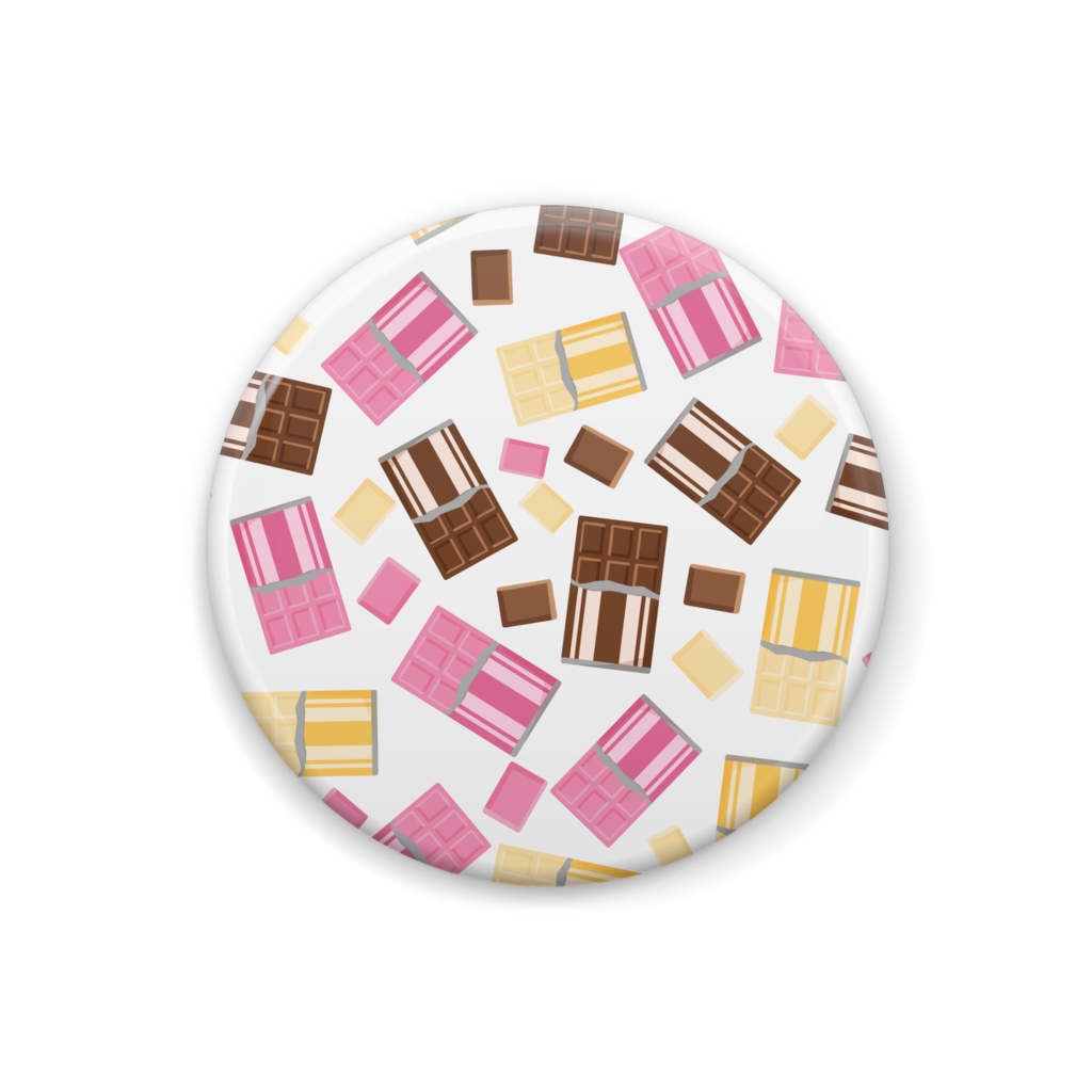 チョコレートの缶バッジ