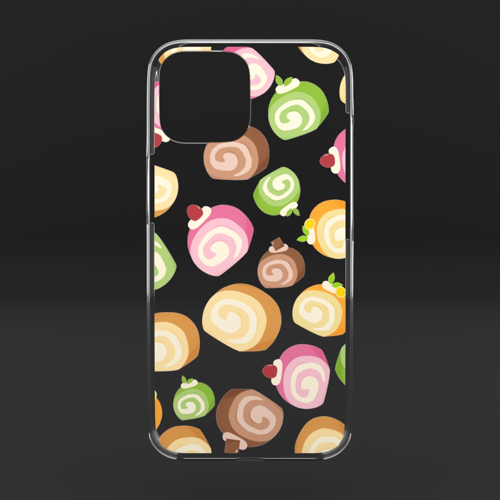 ロールケーキのクリアiPhoneケース