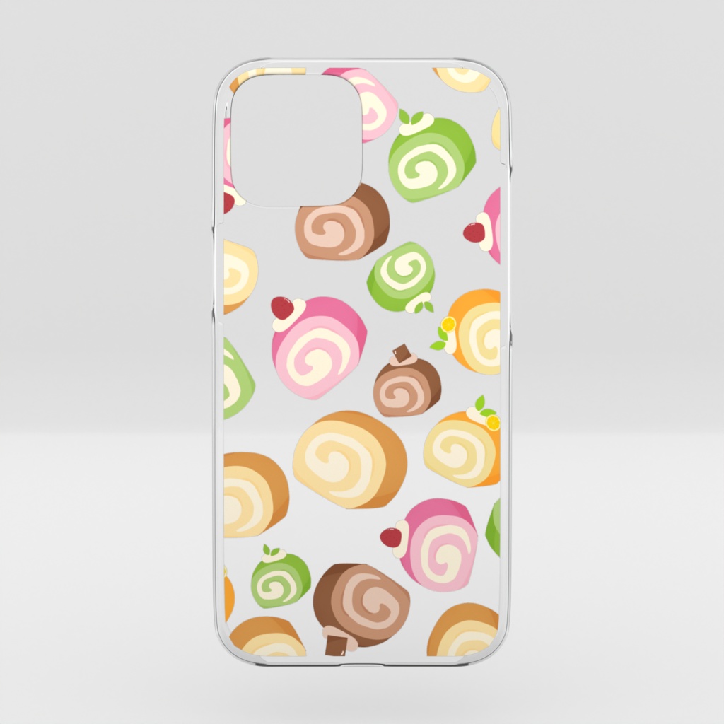 ロールケーキのクリアiPhoneケース