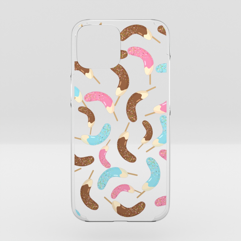 チョコバナナのクリアiPhoneケース