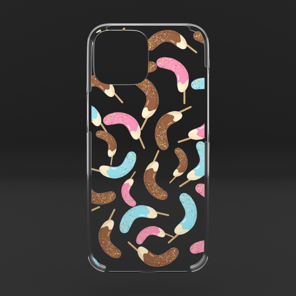 チョコバナナのクリアiPhoneケース