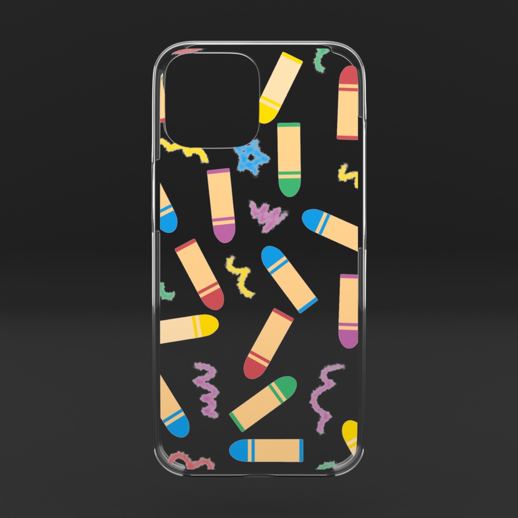 クレヨンのクリアiPhoneケース