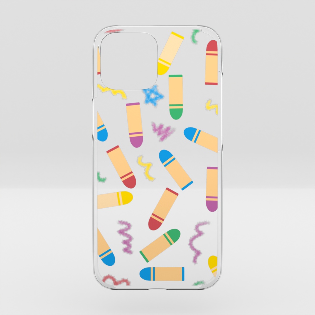 クレヨンのクリアiPhoneケース