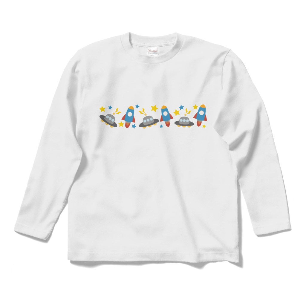 ユーフォーとロケットのロングスリーブTシャツ