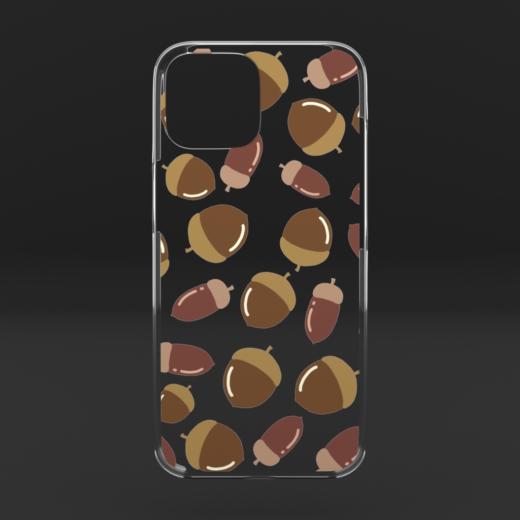 ドングリのクリアiPhoneケース