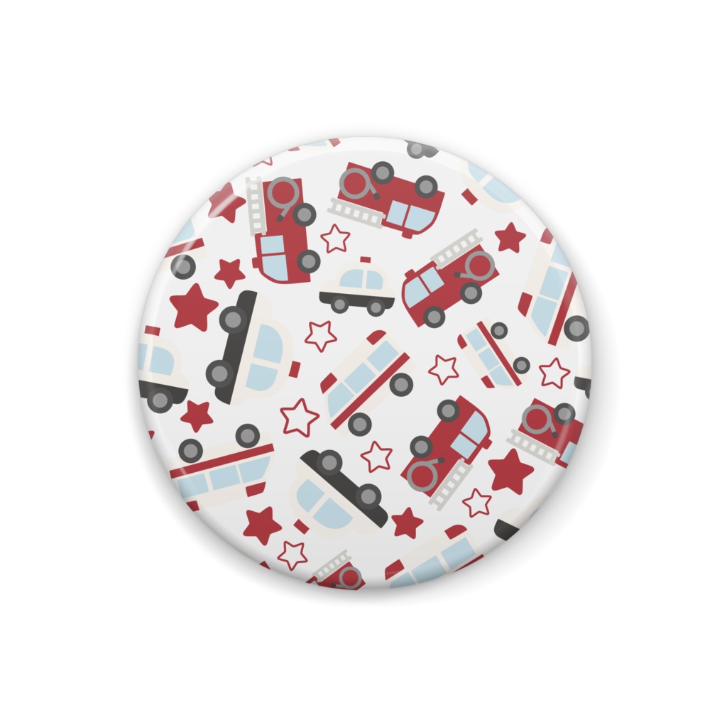 働く車の缶バッジ