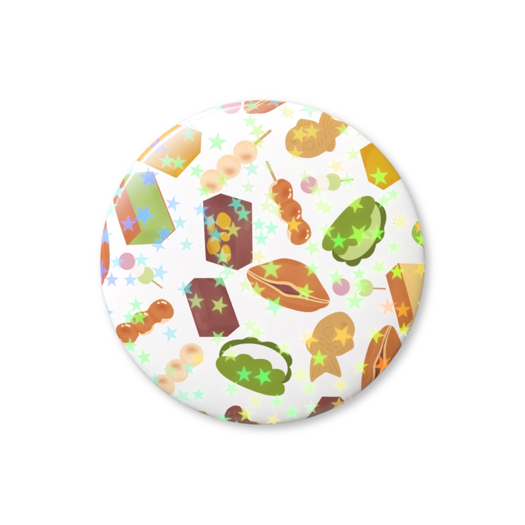 和菓子セットのホログラム缶バッジ