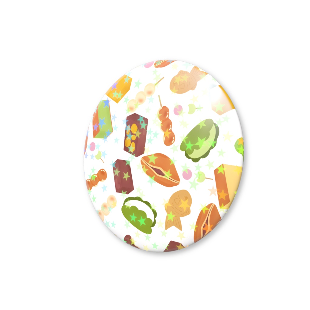 和菓子セットのホログラム缶バッジ