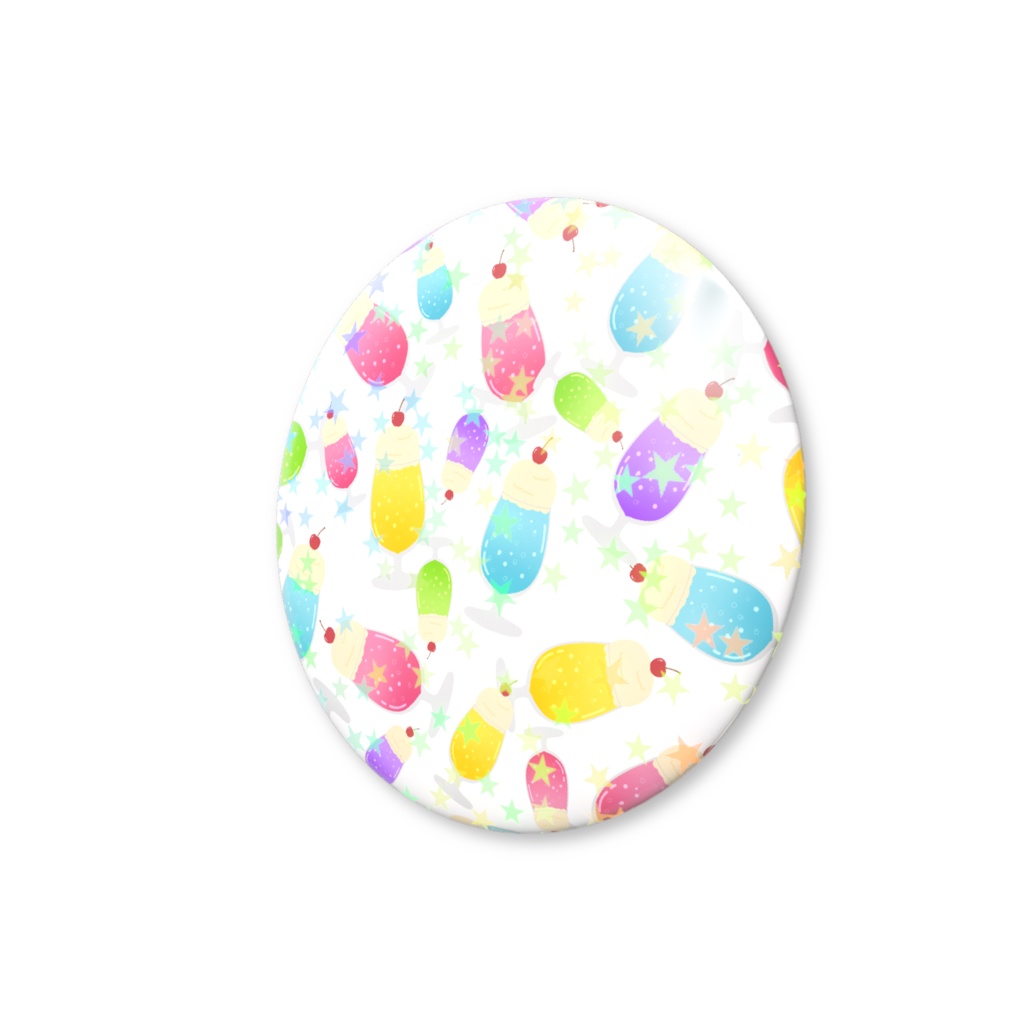 クリームソーダのホログラム缶バッジ