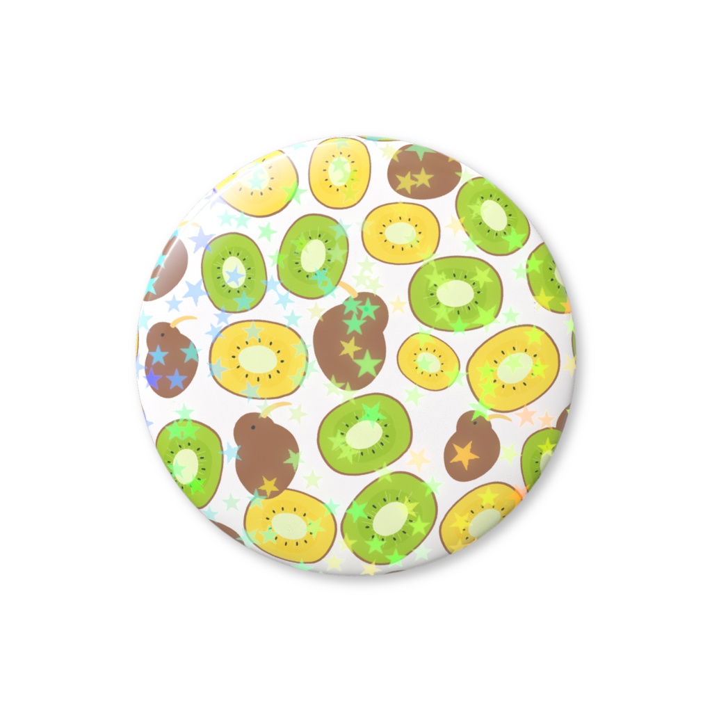 キウイのホログラム缶バッジ