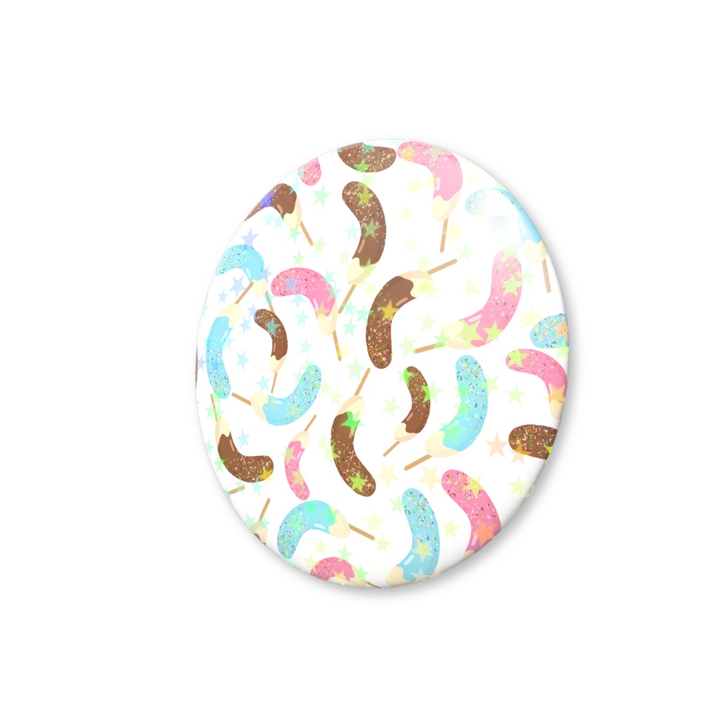 チョコバナナのホログラム缶バッジ