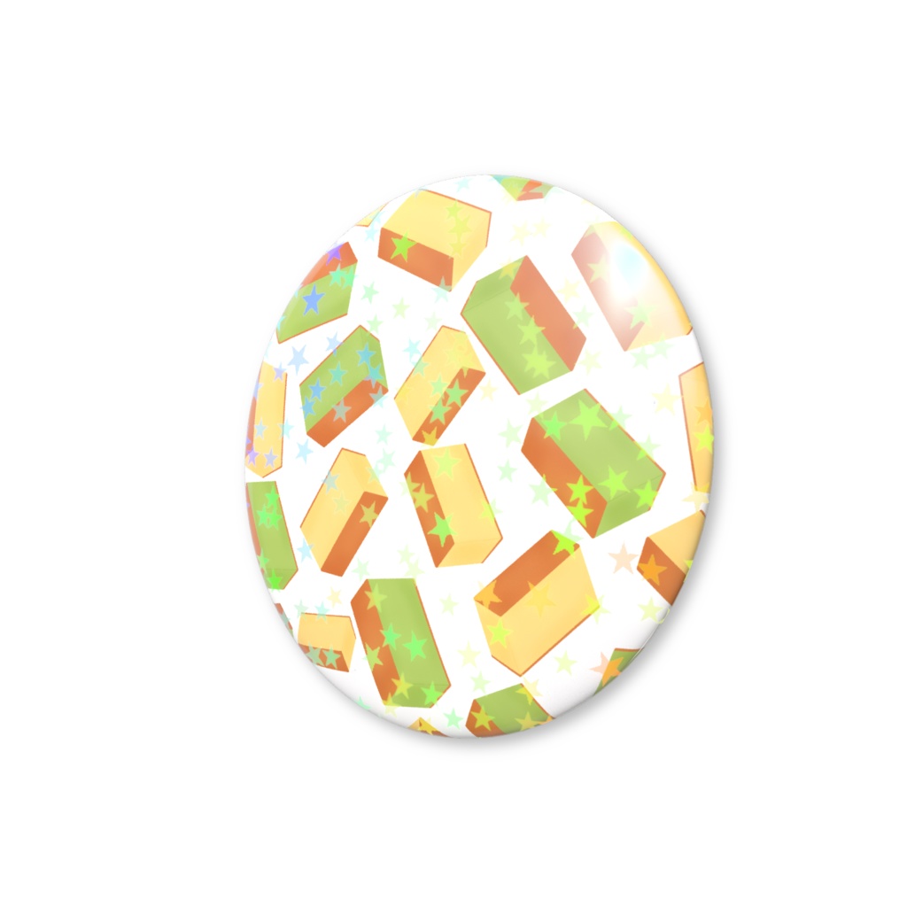 カステラのホログラム缶バッジ