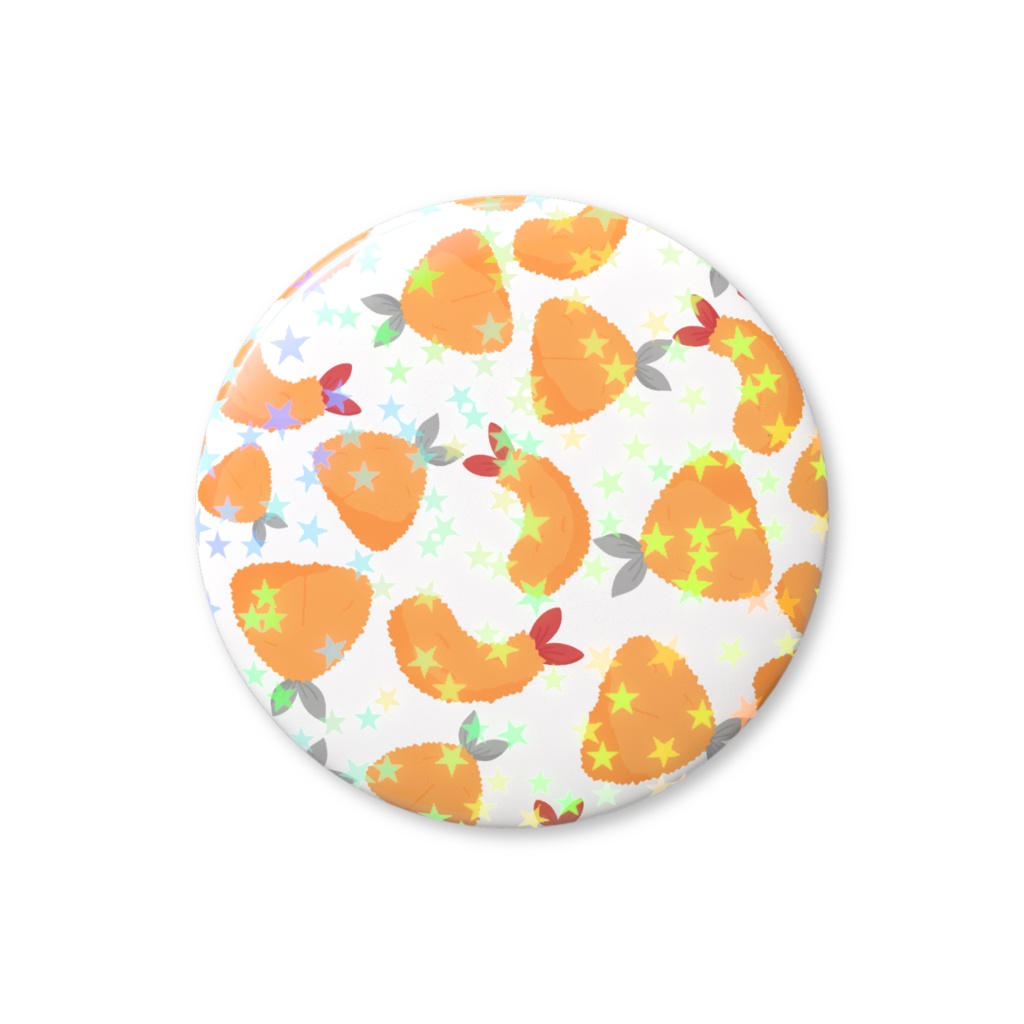 アジフライとエビフライのホログラム缶バッジ