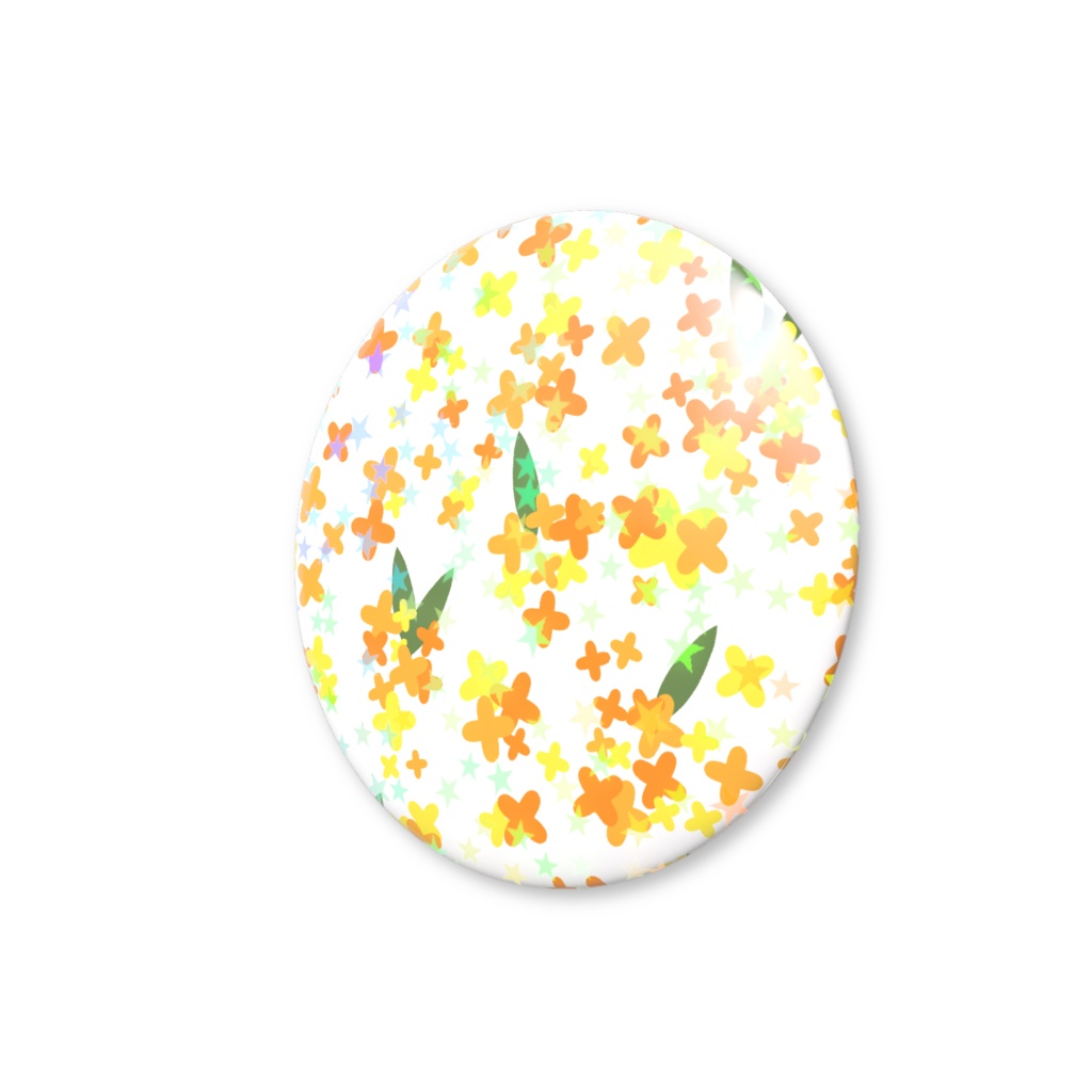 金木犀のホログラム缶バッジ