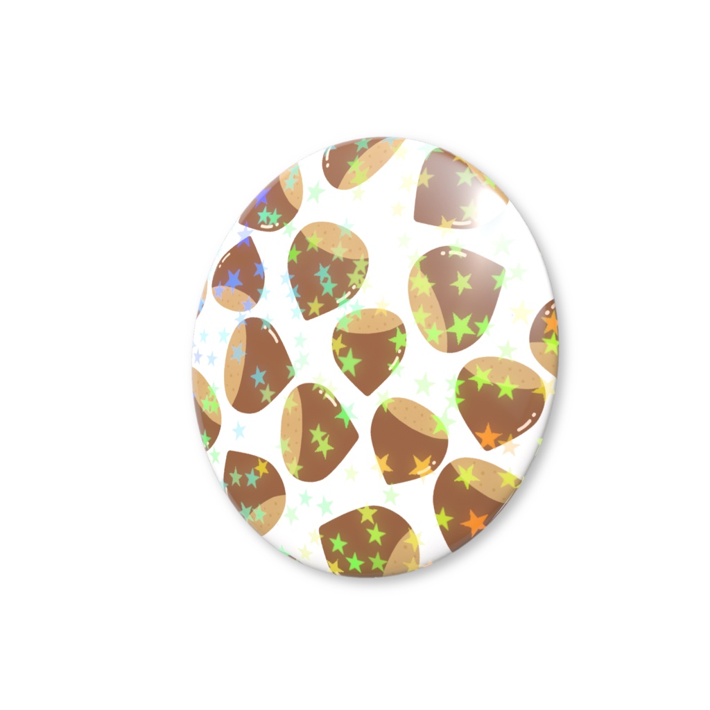 クリのホログラム缶バッジ