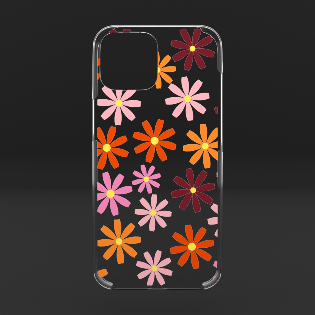 コスモスのクリアiPhoneケース