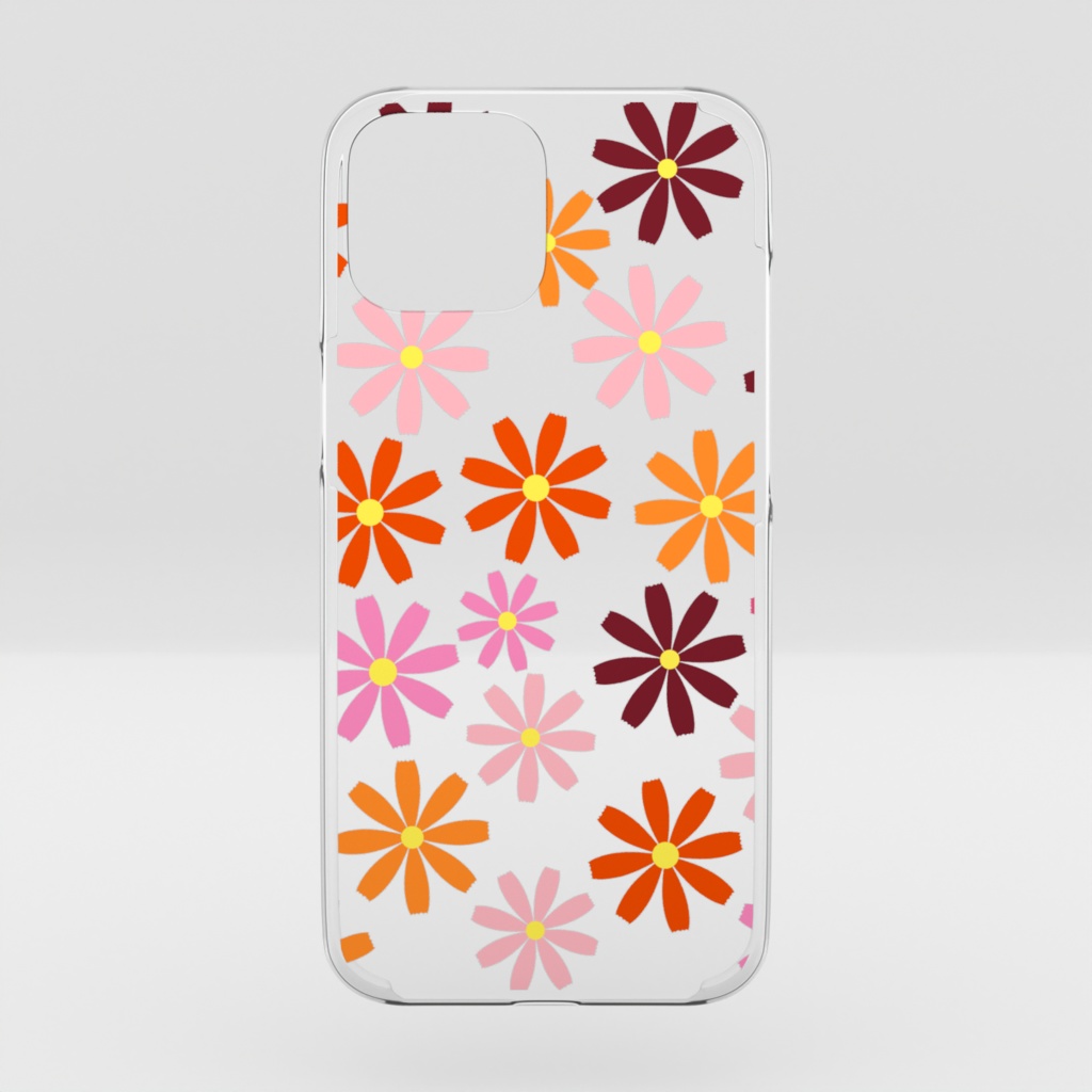 コスモスのクリアiPhoneケース