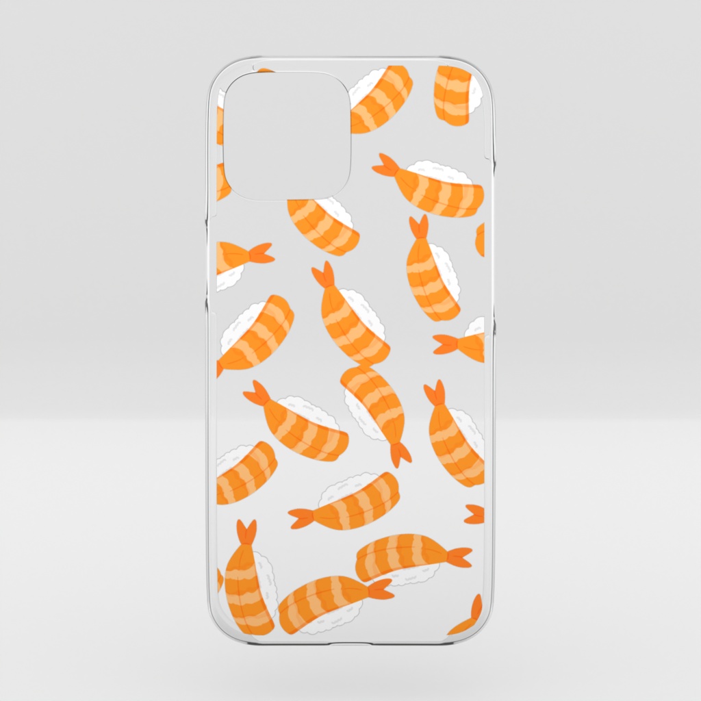 エビのお寿司のクリアiPhoneケース