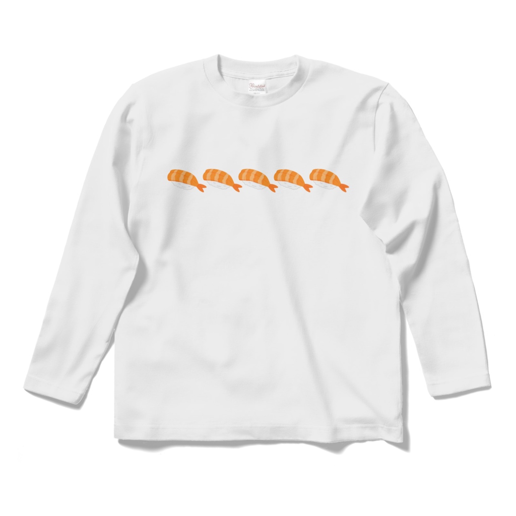 エビのお寿司のロングスリーブTシャツ