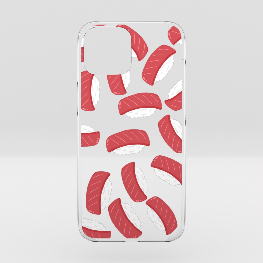 マグロのお寿司のクリアiPhoneケース