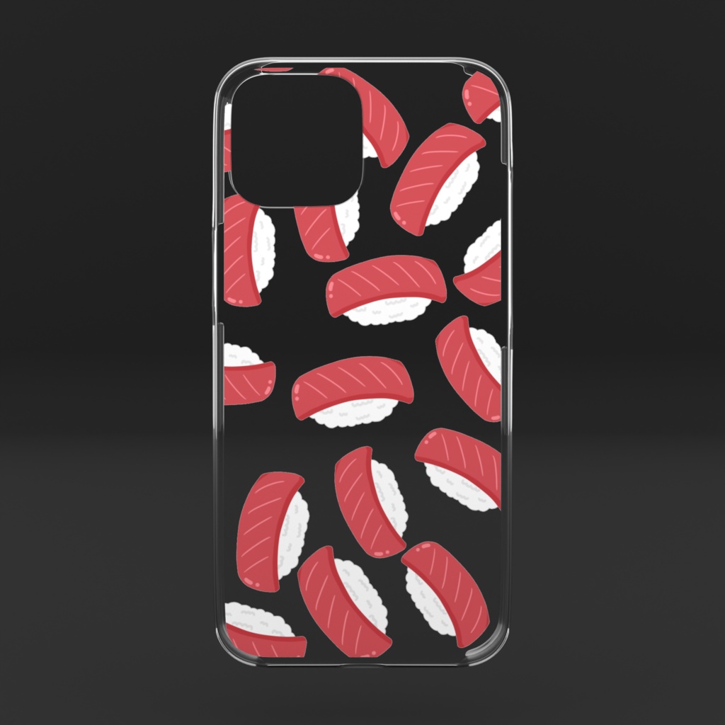マグロのお寿司のクリアiPhoneケース