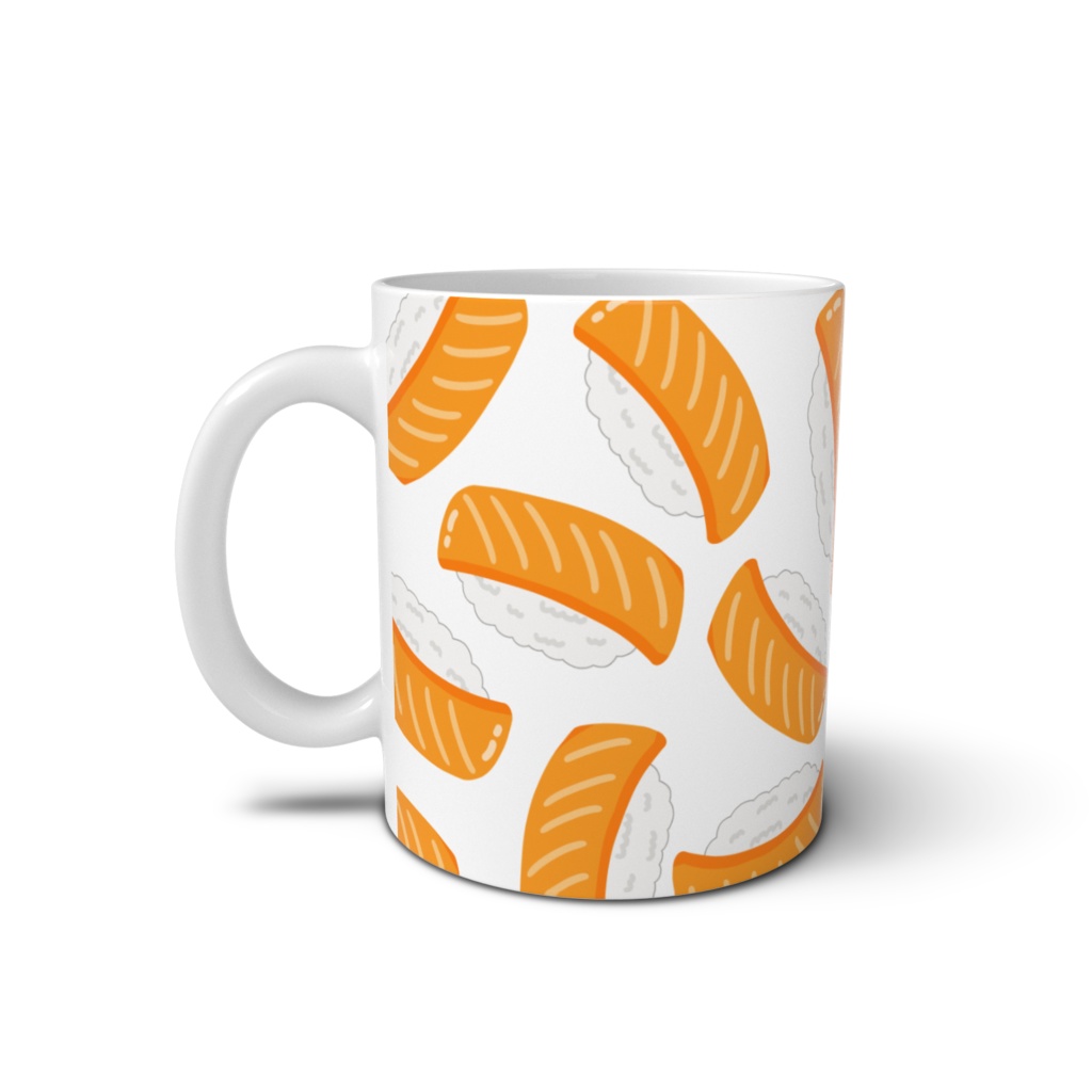 サーモンのお寿司のマグカップ