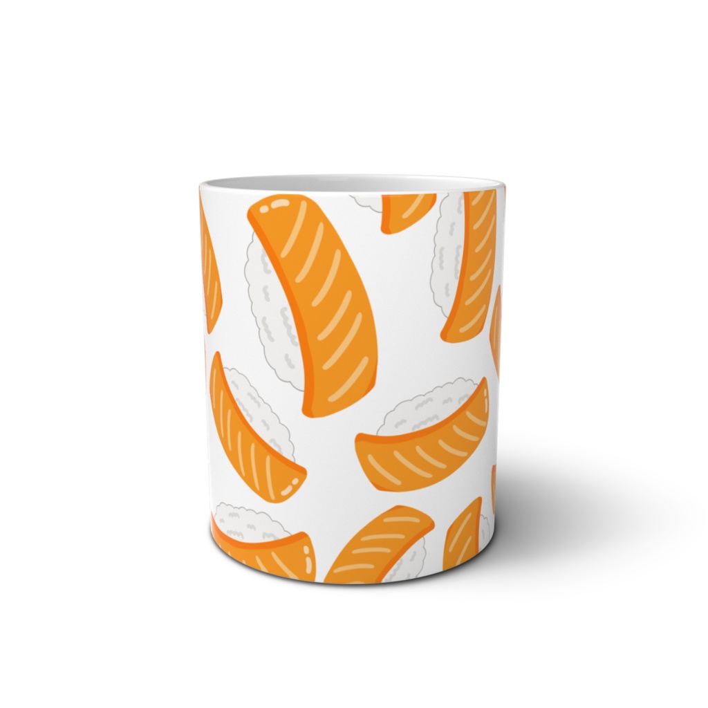 サーモンのお寿司のマグカップ