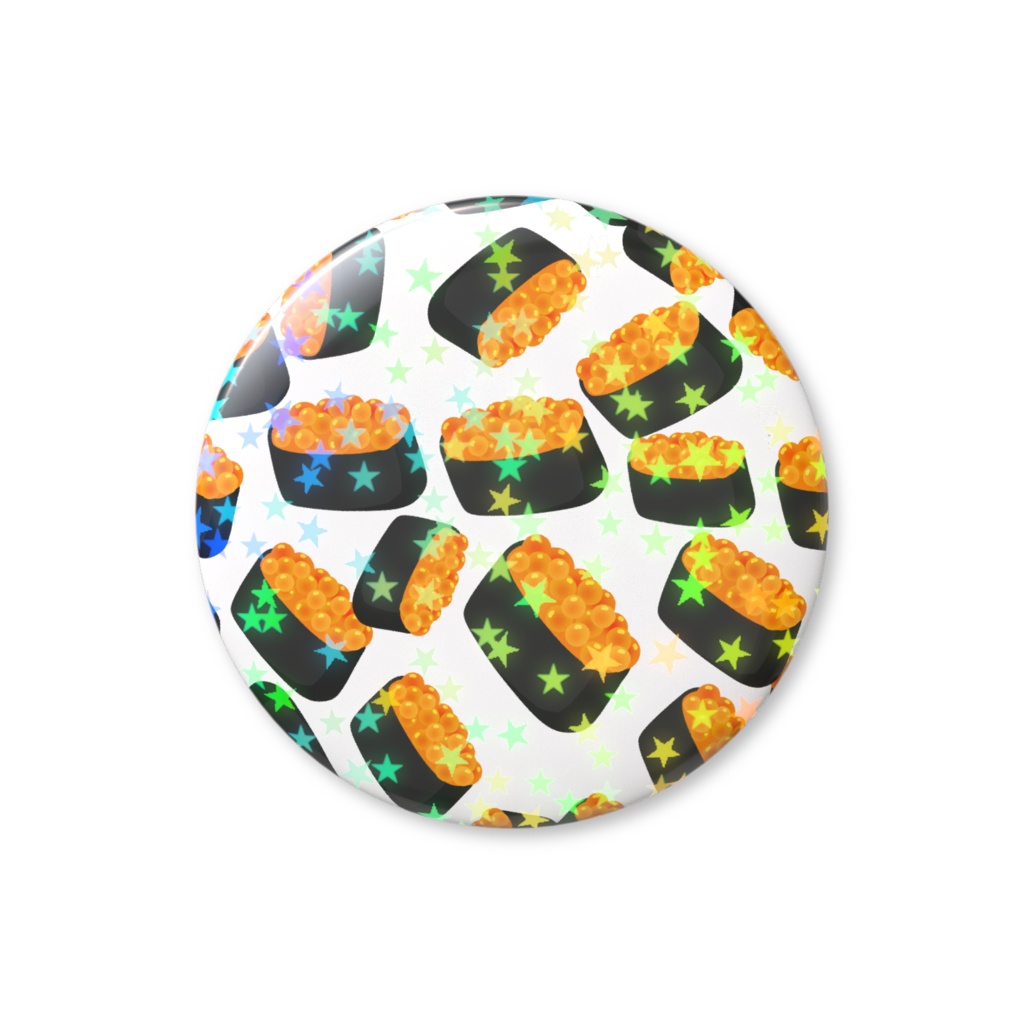 イクラ軍艦のホログラム缶バッジ