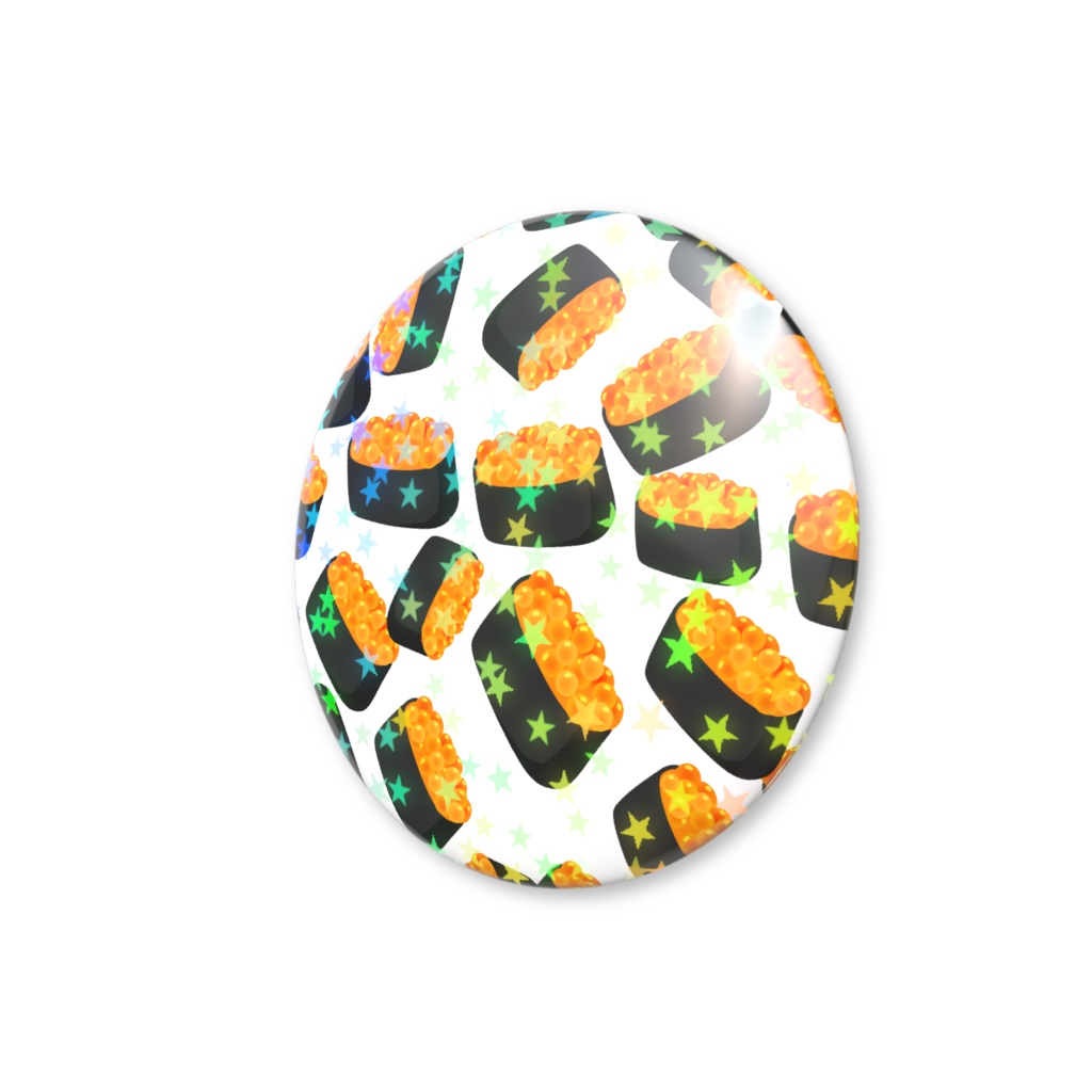 イクラ軍艦のホログラム缶バッジ