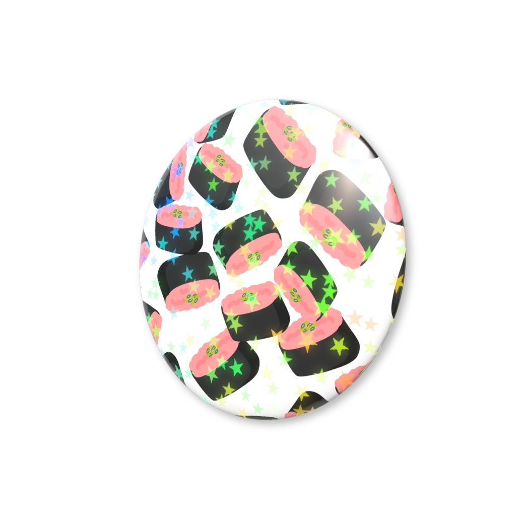 ネギトロ軍艦のホログラム缶バッジ