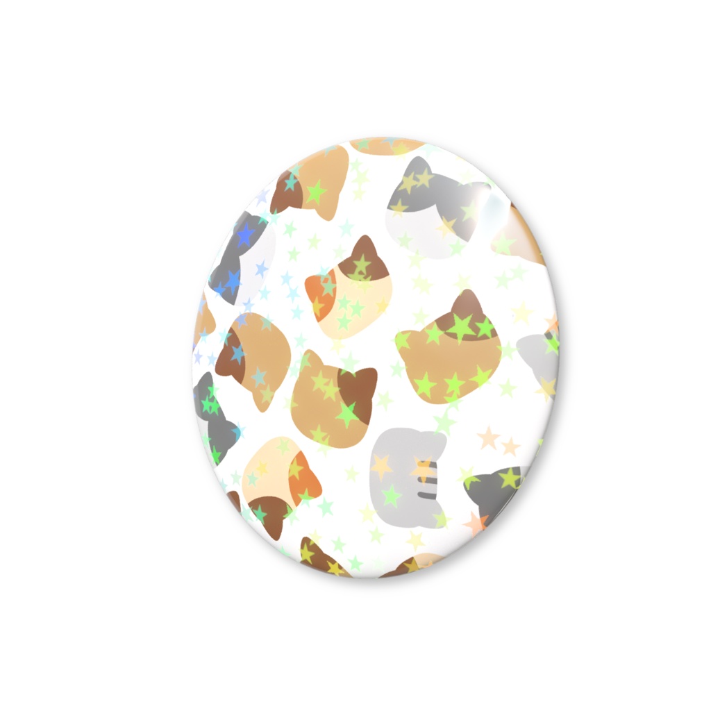 ねこちゃんのホログラム缶バッジ