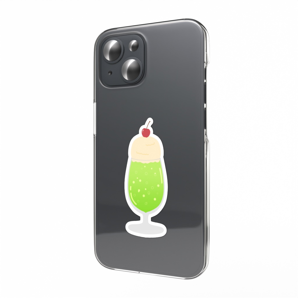 クリームソーダのスマホステッカー