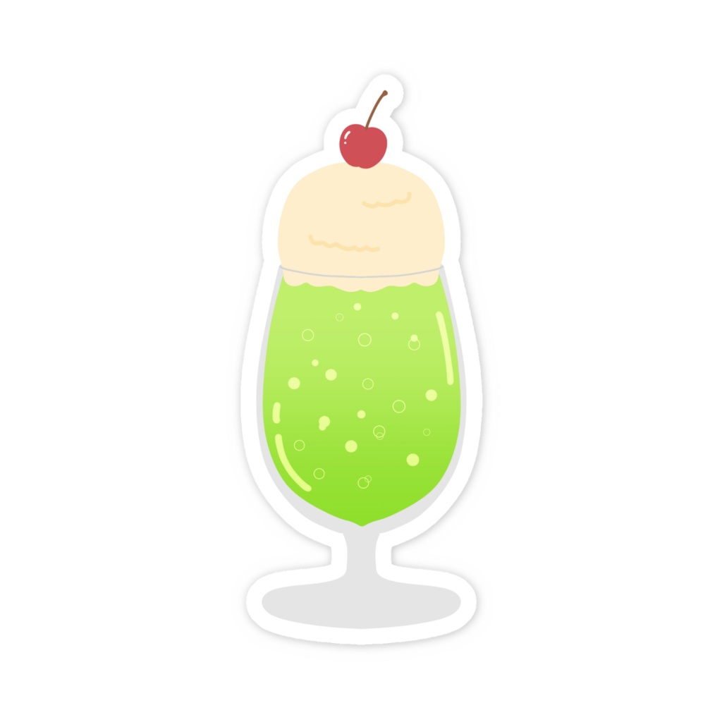 クリームソーダのスマホステッカー
