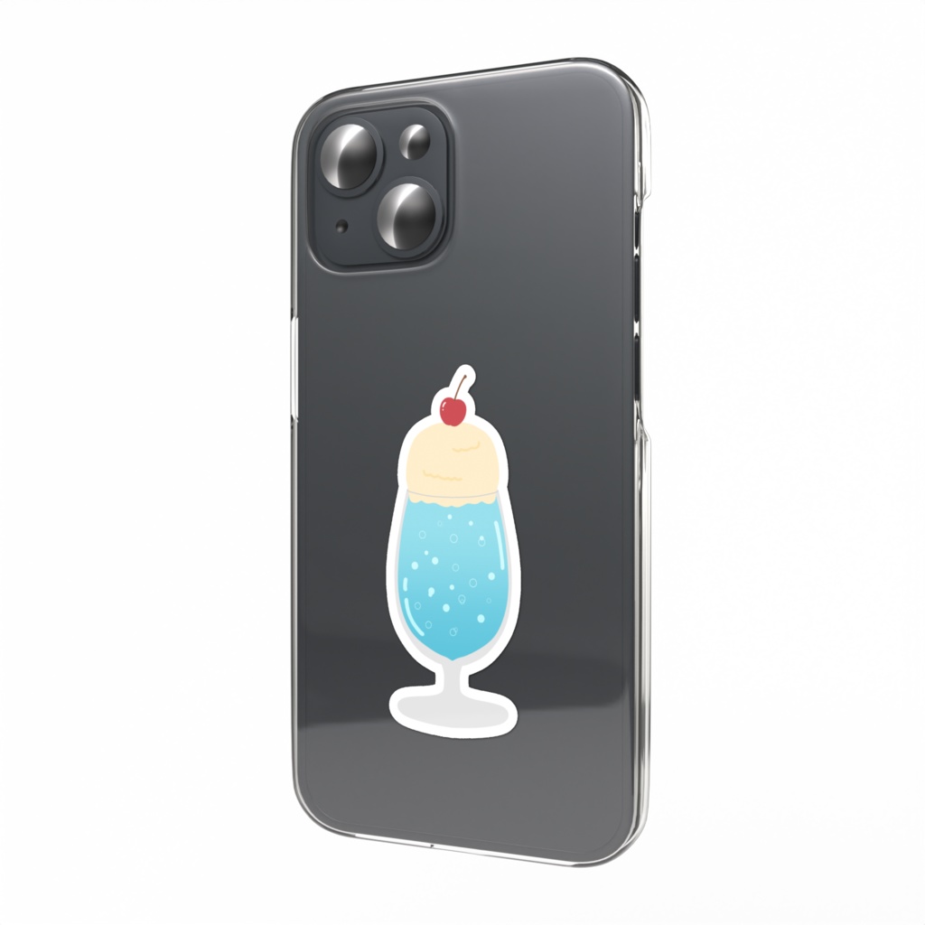 青色クリームソーダのスマホステッカー