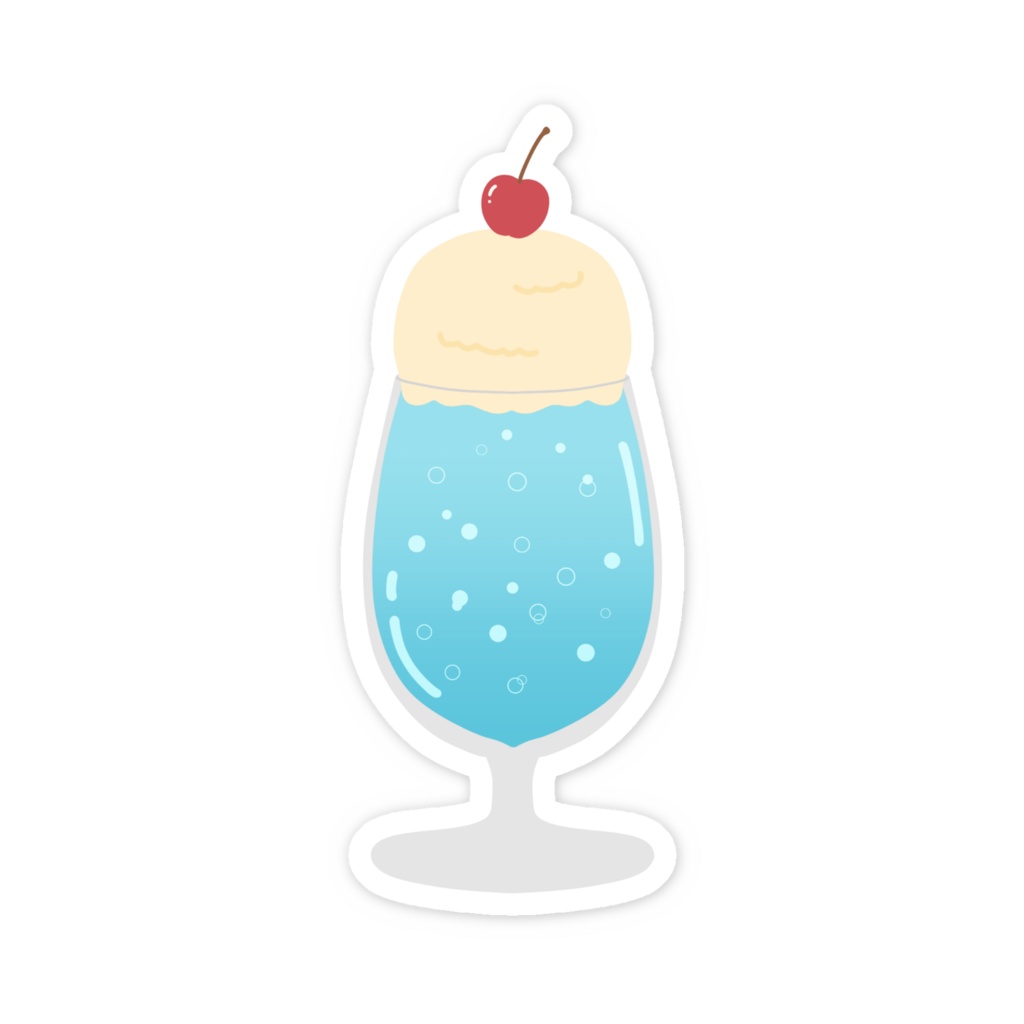 青色クリームソーダのスマホステッカー