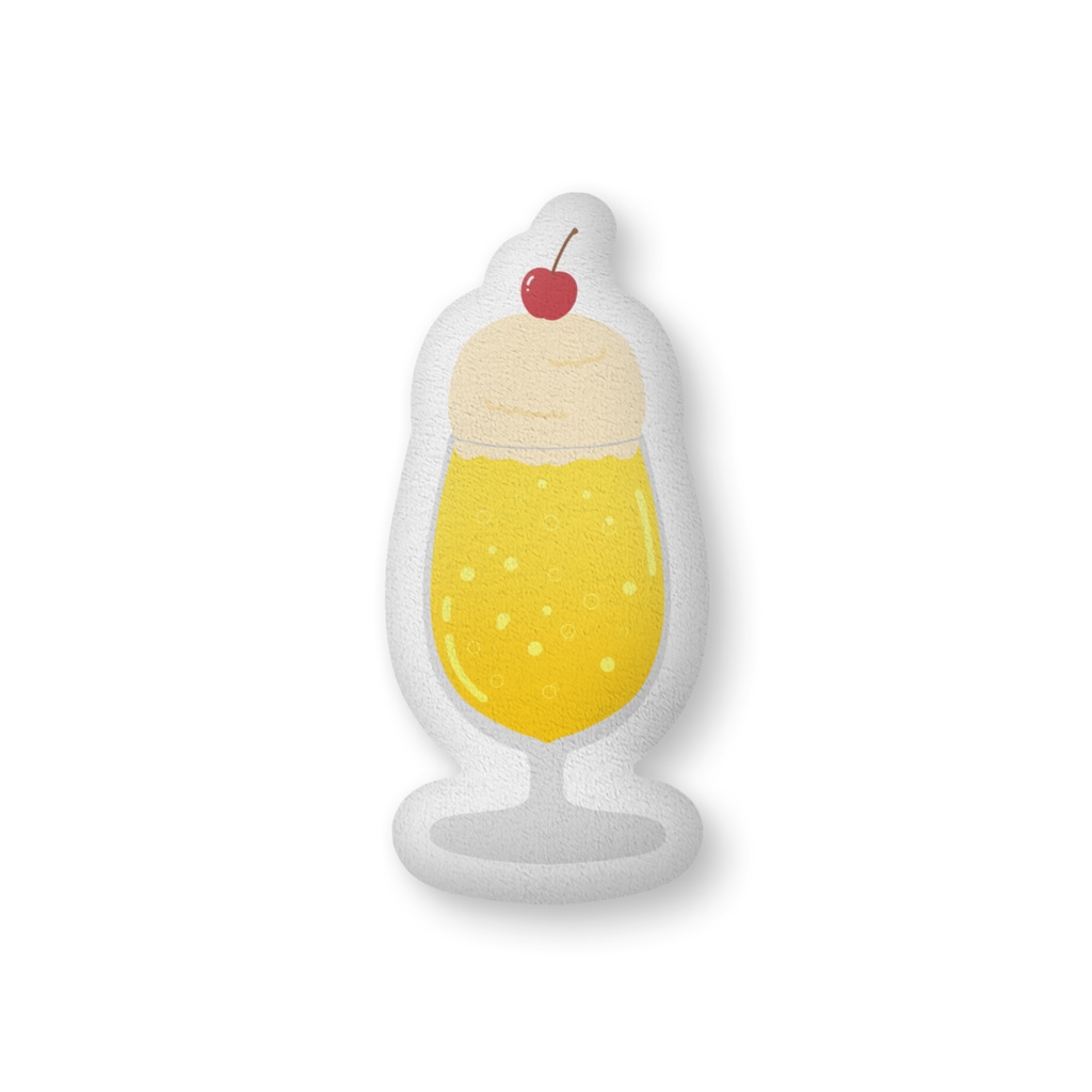 黄色クリームソーダのクッション