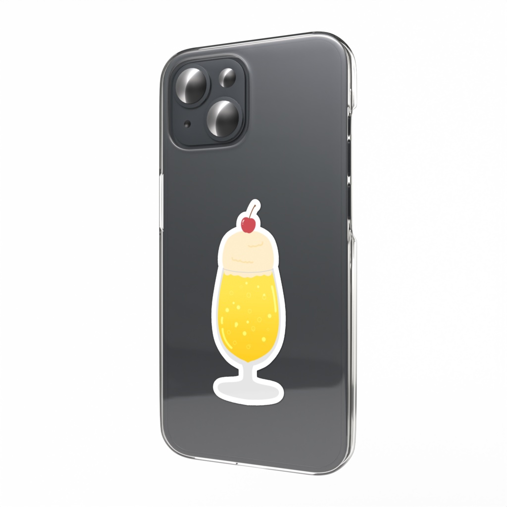 黄色クリームソーダのスマホステッカー