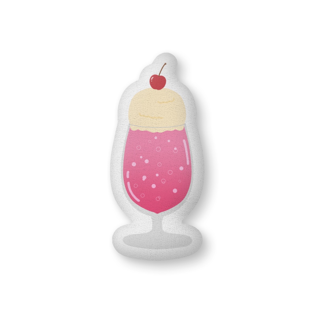 桃色クリームソーダのクッション